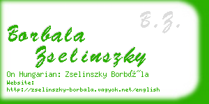 borbala zselinszky business card